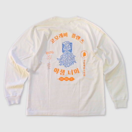 comolebi plants LOGO TEE KOREA [FADE WASHED WHITE/orange・blue]