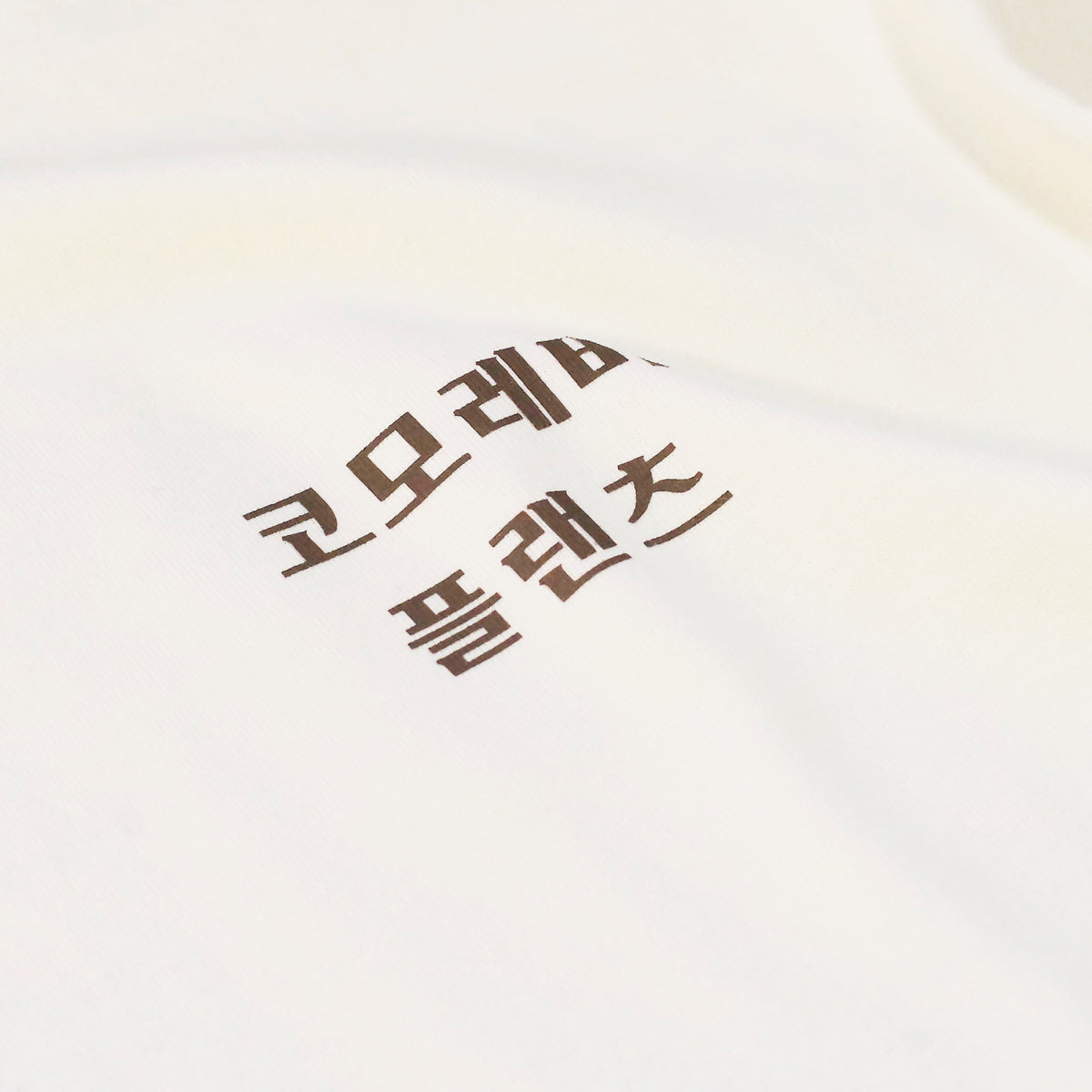 comolebi plants LOGO TEE KOREA [FADE WASHED WHITE/brown]