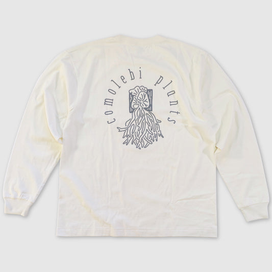 comolebi plants LOGO TEE [FADE WASHED WHITE]