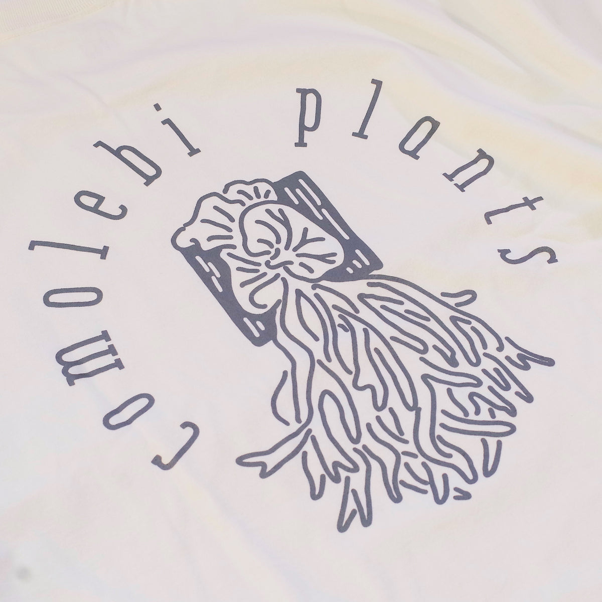 comolebi plants LOGO TEE [FADE WASHED WHITE]