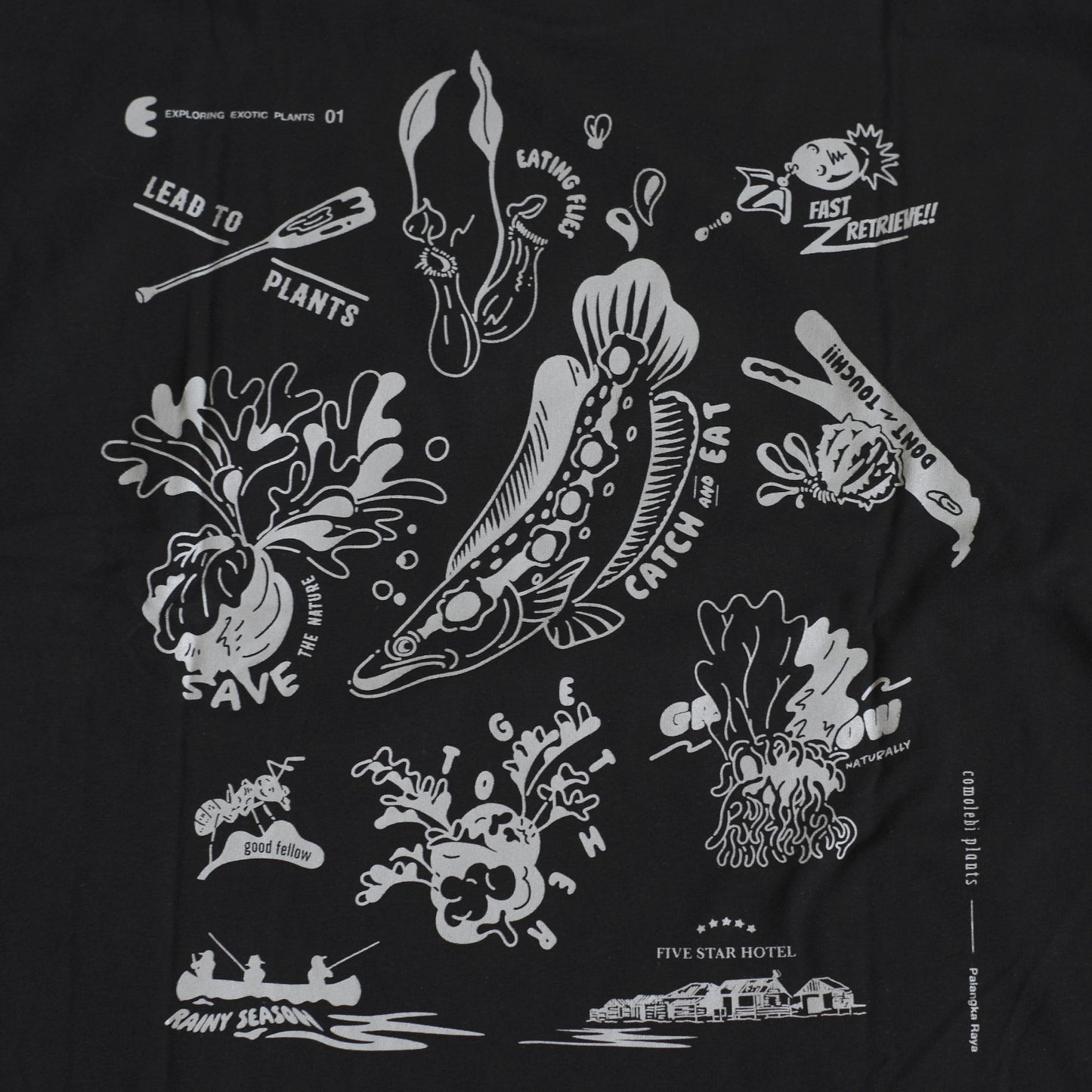 EXPLORING EXOTIC PLANTS 01  L/S TEE Palangka Raya [BLACK]