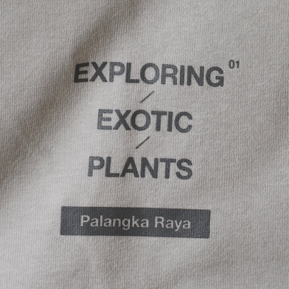 EXPLORING EXOTIC PLANTS 01  L/S TEE Palangka Raya [LIGHT GREY]