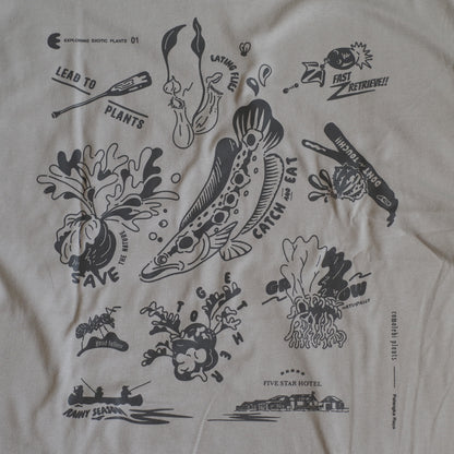EXPLORING EXOTIC PLANTS 01  L/S TEE Palangka Raya [LIGHT GREY]