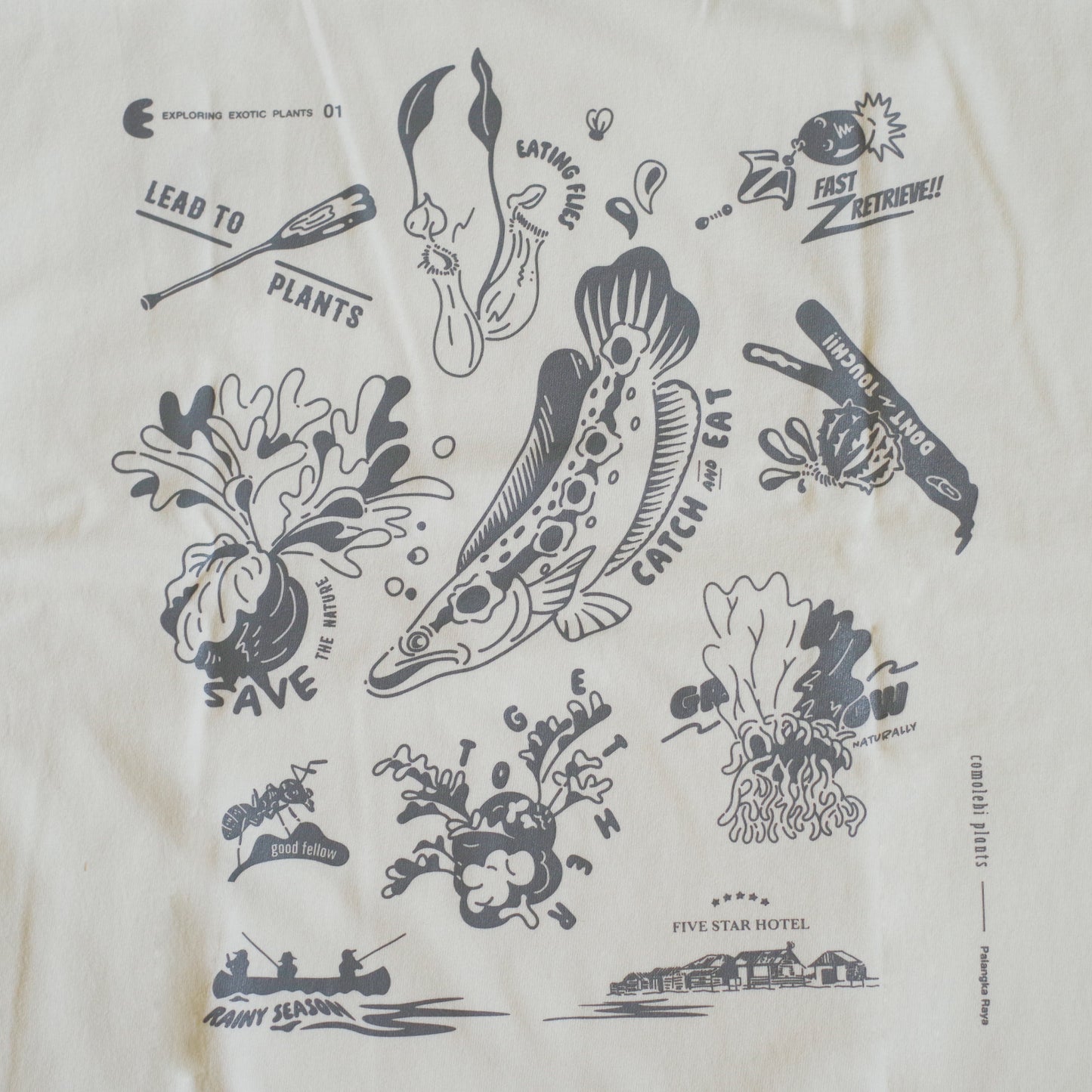 EXPLORING EXOTIC PLANTS 01 TEE Palangka Raya [FADEWASHED WHITE]
